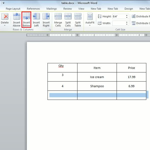 how to adjust table cell height in word for mac